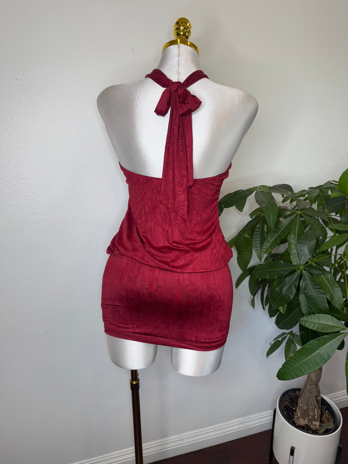 Wine Demure Dress