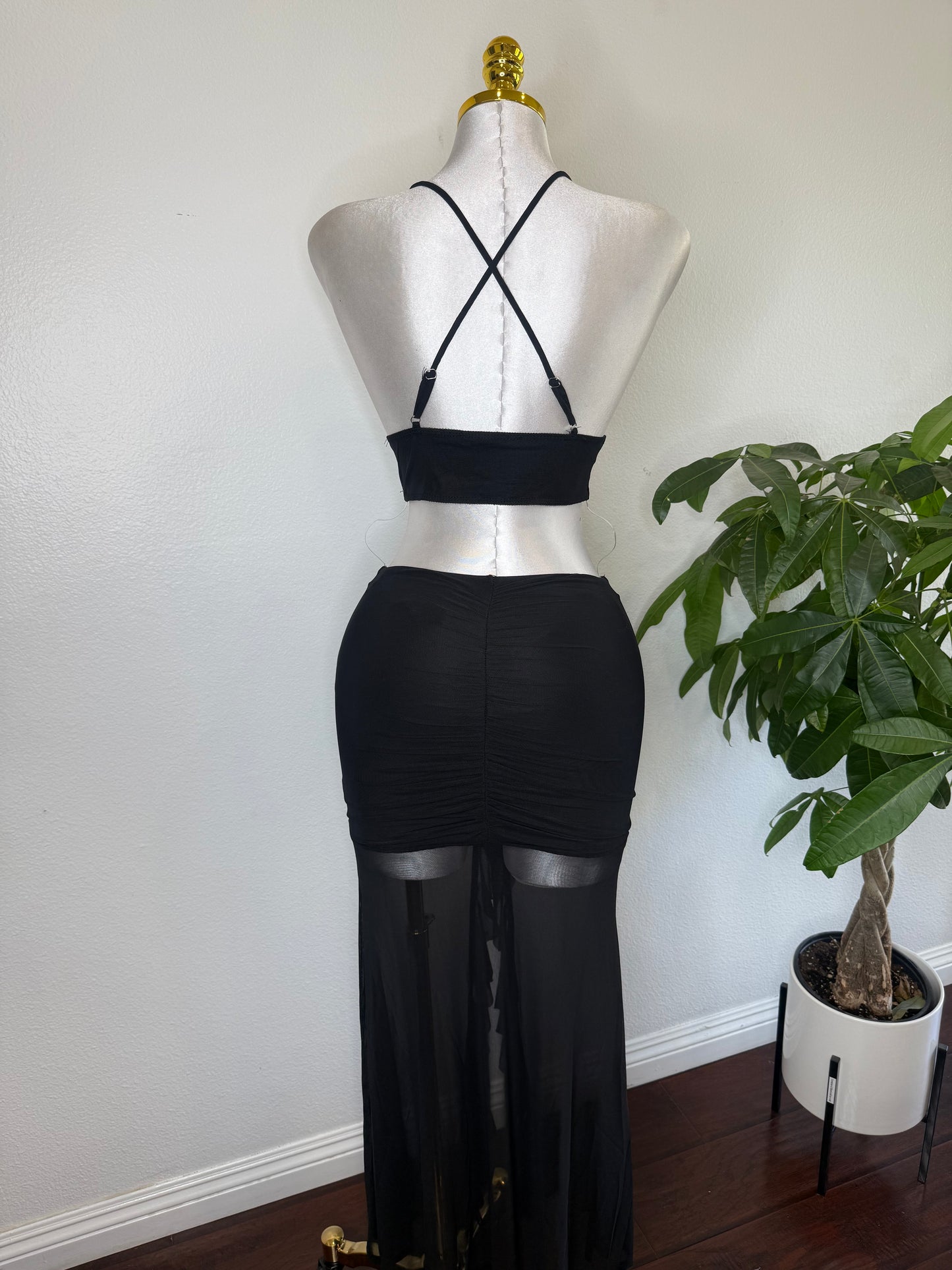 Tropical (BLK) Mesh Dress