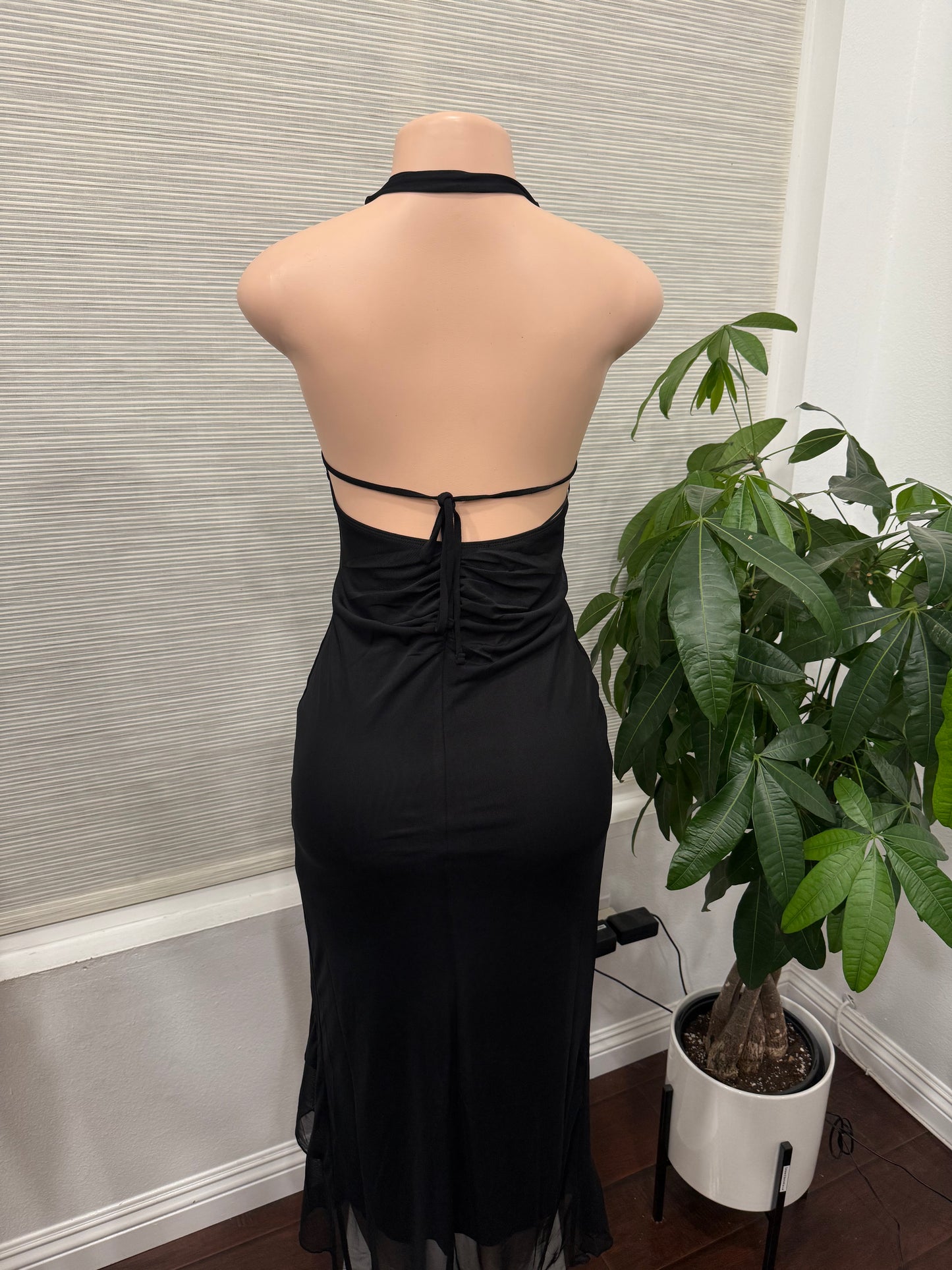 Ashely Mesh Halter Dress