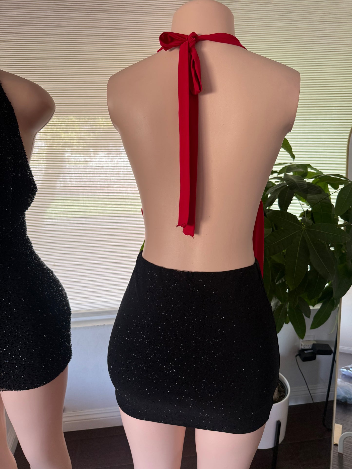 Black Glitter Mini Skirt