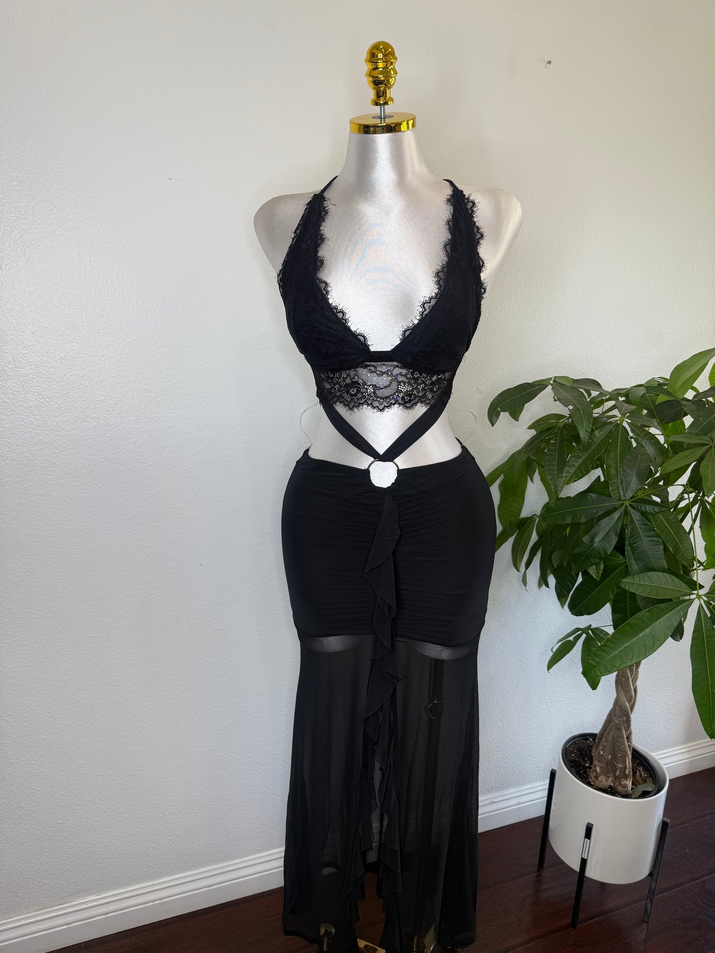 Tropical (BLK) Mesh Dress