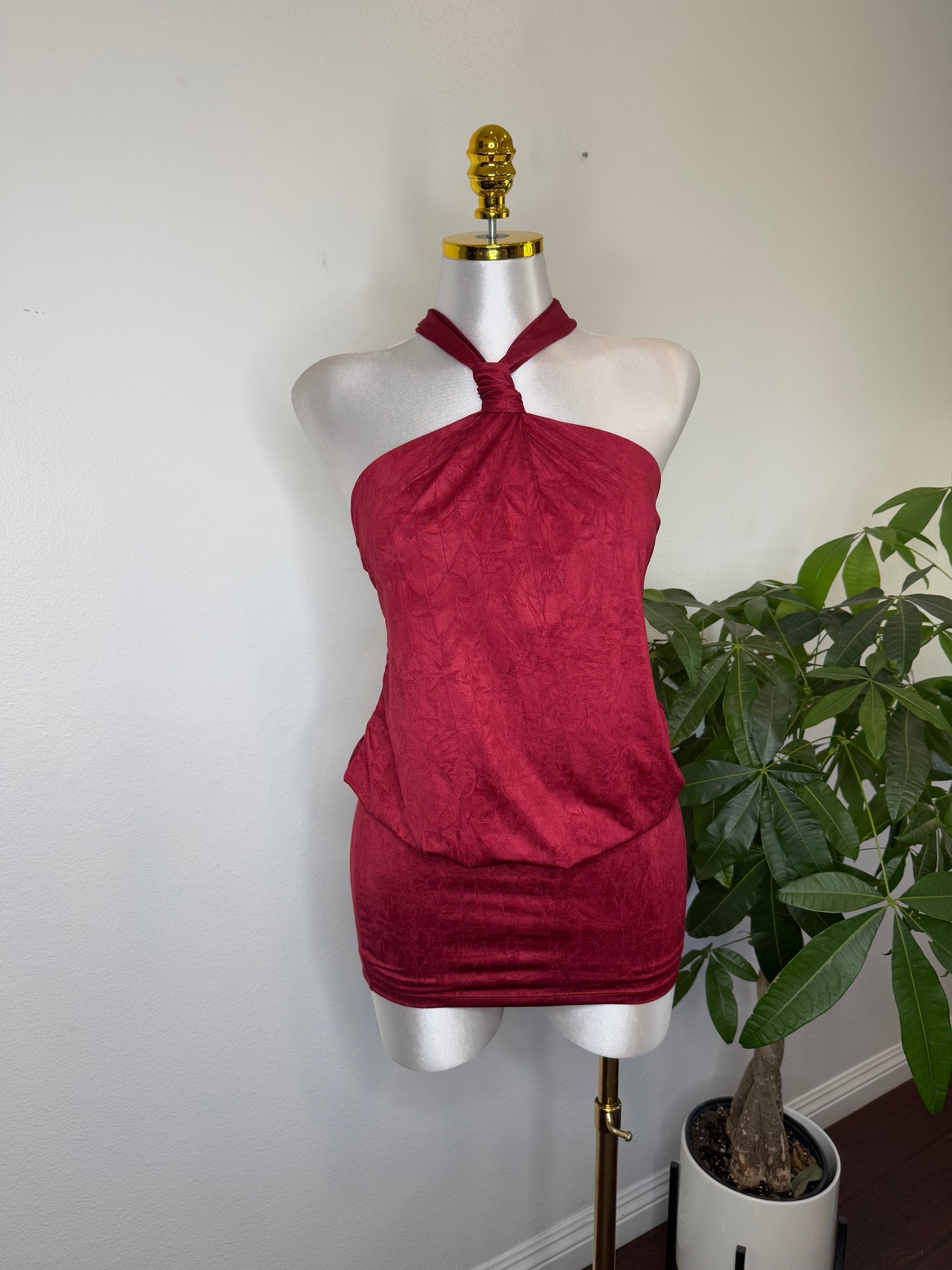 Wine Demure Dress