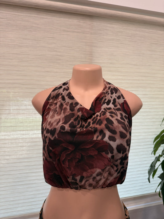 Cheetah/ Flowered Top