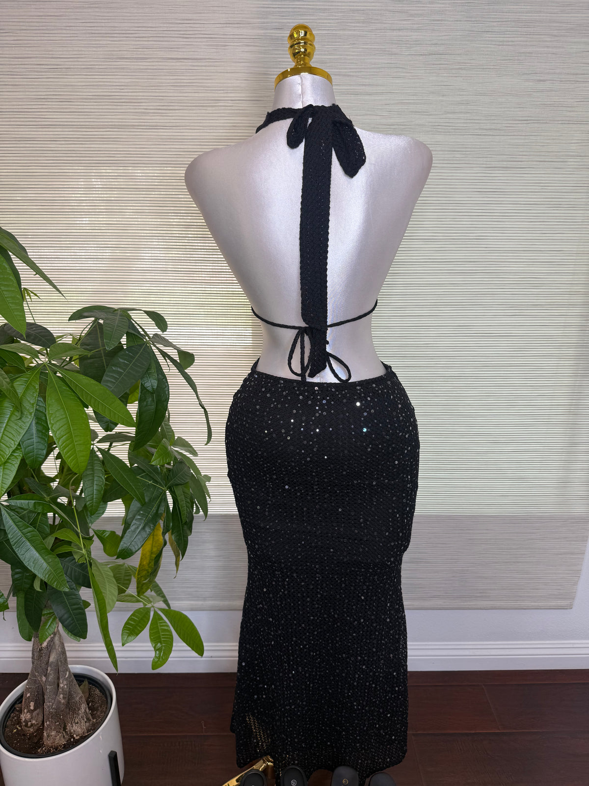 Perla Sequence Dress (BLK)