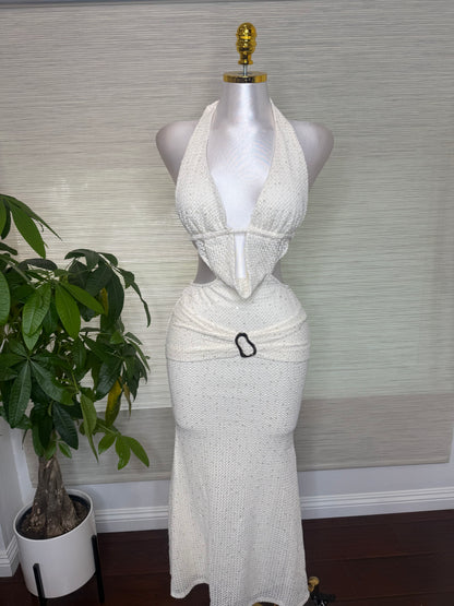 Perla Sequence Dress (ivory)
