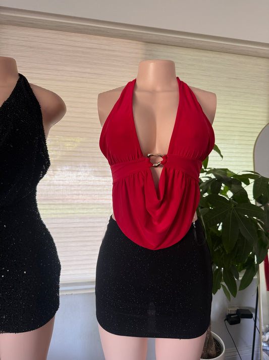 Black Glitter Mini Skirt