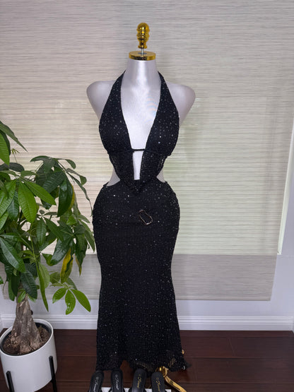 Perla Sequence Dress (BLK)
