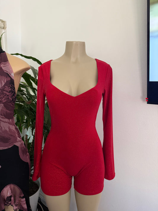 Cherry (Red) Glitter Romper